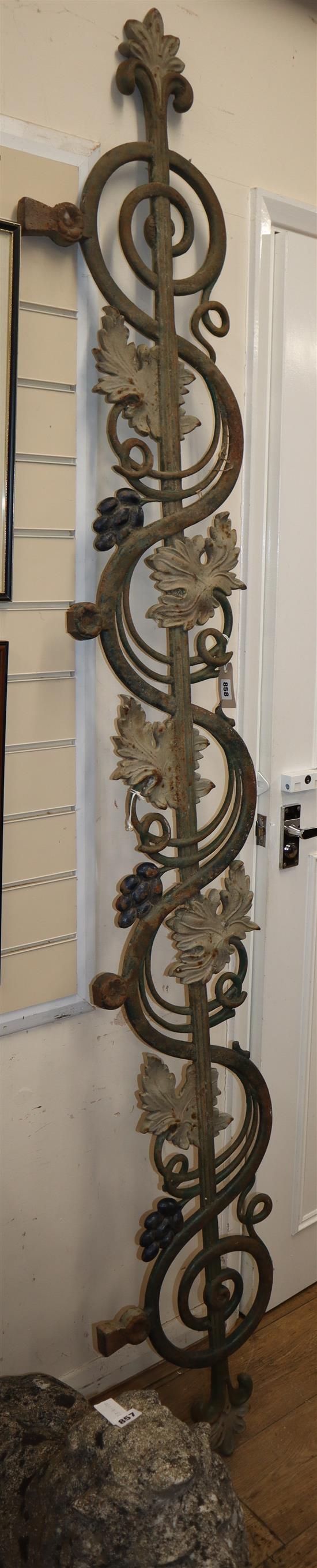 A cast iron panel L.226cm